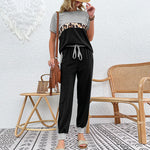 Leopard Print T Shirts & Trousers Casual Suits Wholesale Women'S 2 Piece Sets