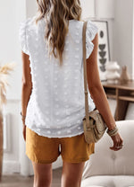 Ruffled Sleeveless Round Neck Commuting All-Match Temperament Blouses Wholesale Women'S Tops