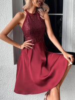 Sequin Stitching Sleeveless Slim Fashion Party Dress Wholesale Dresses