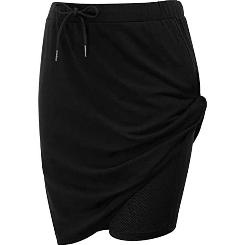 Best Sell Two Tiers Drawstring Waist Pocket Detail Skirt Shorts