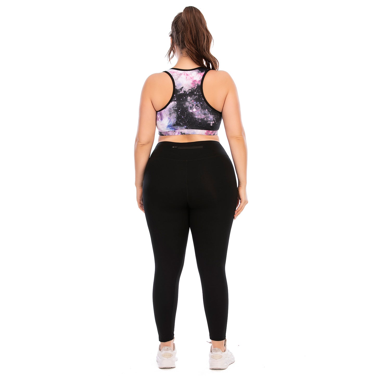 Sport Bra & Leggings Nebula Print Curvy Fitness Yoga Suits Workout Clothes Plus Size Two Piece Sets Wholesale