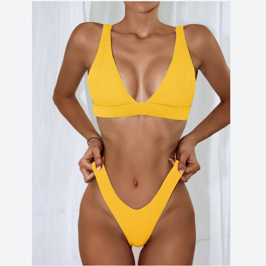 Solid Color Sexy Wholesale Bikini Sets for Women Summer