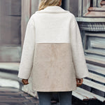 Lapel Fur One-Piece Colorblock Suede Coat Wholesale Womens Tops