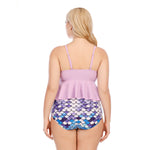 Ruffled Split Swimwears Mermaid Scale Print Women'S 2pcs Sets Plus Size Tankini Swimsuits Vendors