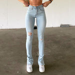 Women'S Ripped Trousers Denim Pencil Pants Wholesale Jeans