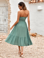 Casual Solid Color Corset Waist Tube Top Dress Wholesale Dresses