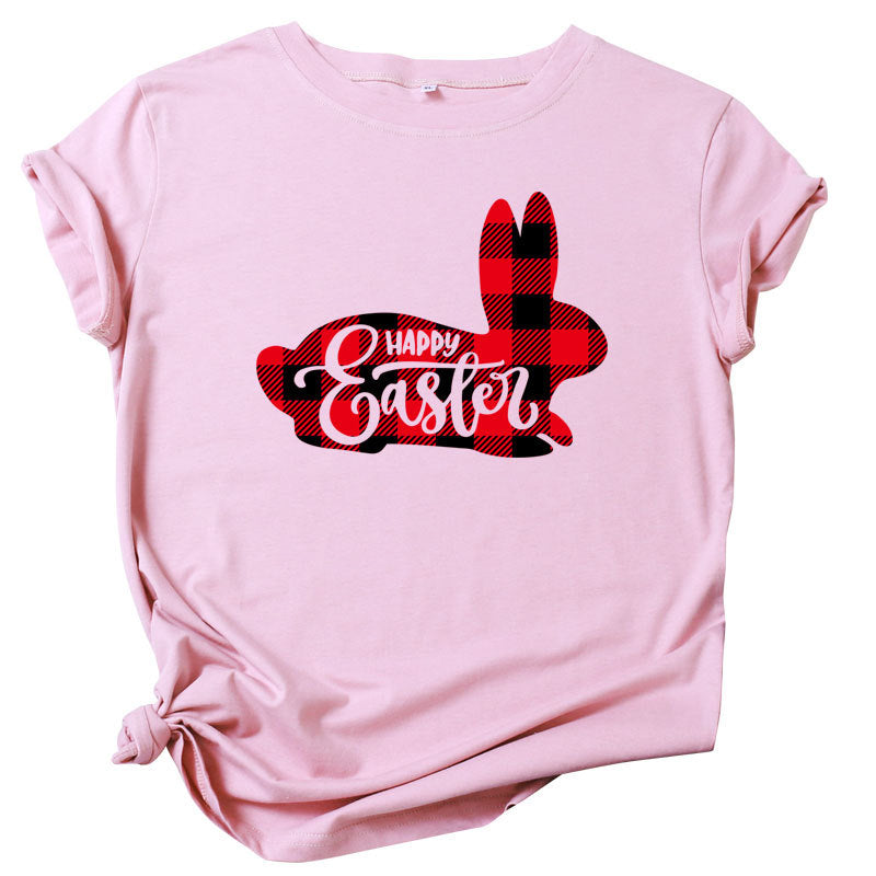 Happy Easter Cartoon Print Wholesale T-shirts Tops