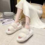 Letter Heel Straps Soft Plush Padded Slippers Wholesale Womens Shoes