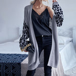 Women Knitted Leopard Fashion Cardigan Coat Wholesale