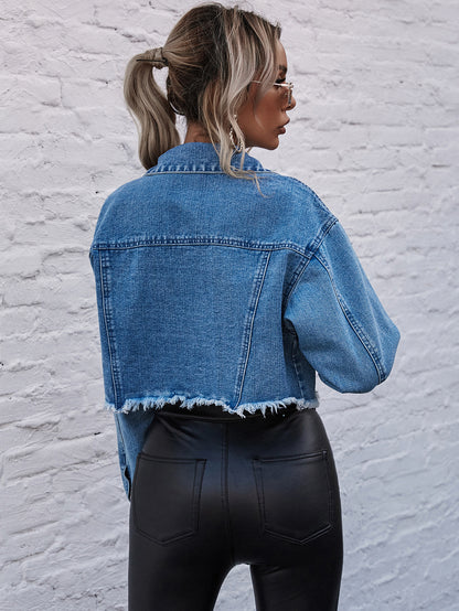 Loose Cropped Denim Jacket Wholesale Coats And Jackets