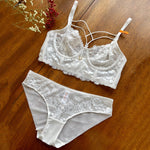 Lace Tie-Up Bra & Underpants Sexy Women 2pcs Sets Lingerie Wholesales