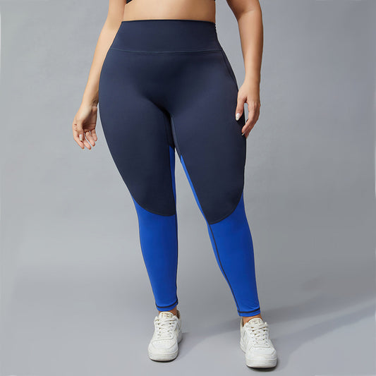 Fitness Colorblock Yoga Women Seamless Curvy Leggings Wholesale Plus Size Clothing