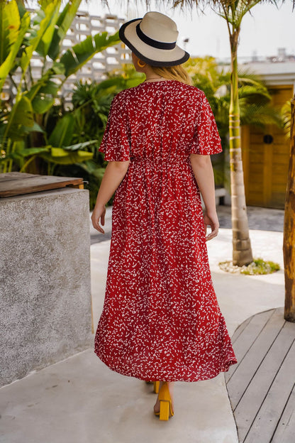 Casual Printed Resort Women Curvy Flowy Dresses Wholesale Plus Size Clothing