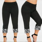 High-Waisted High-Stretch Curvy Lace Leggings Wholesale Plus Size Clothing