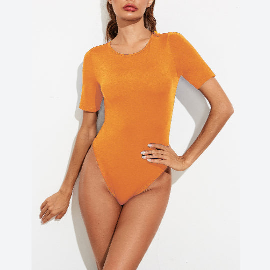 Half Sleeve O-Neck Summer Jumpsuits Women's Wholesale  Bodysuits