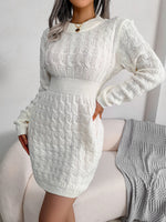 Casual Twist Bottom Solid Color Knitted Slim Sweater Dress Wholesale Dresses