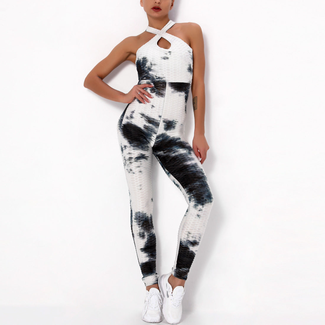 Tie-Dye Print Yoga Women Jumpsuits Wholesale Workout Clothes