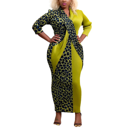 Cross Patchwork Bodycon Wholesale Plus Size Maxi Dresses For St. Patrick'S Day