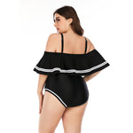 Womens Curvy One Piece Swimsuit Striped Print Ruffled Plus Size Tankini Swimsuits Vendors Wholesale
