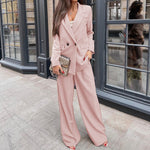 Long Sleeve Blazer & Casual Loose Trousers Wholesale Women'S 2 Piece Sets