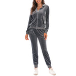 Casual Velvet Jacket & Pants Sports Suits Wholesale Women'S 2 Piece Sets