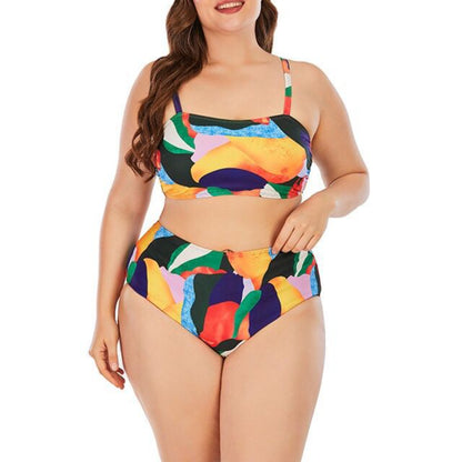 Printed Sexy Curve Split Bikinis Curve Swimsuits Fashion Plus Size Swimwear Wholesale Vendors SS183365