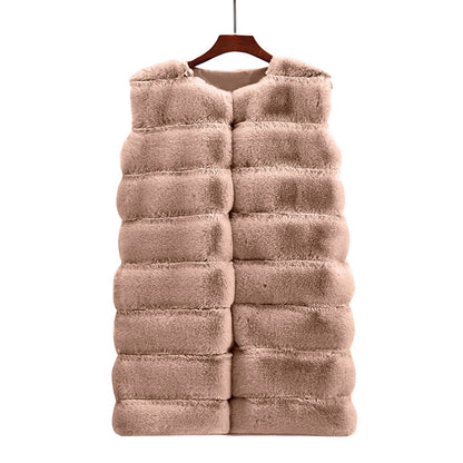 Faux Fur Sleeveless Coat Fuzzy Thicken Solid Color Wholesale Clothing For Women