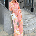 Floral Print Suspender & Blouse & Trousers Wholesale Women'S 2 Piece Sets