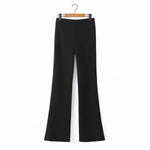Slim Casual Mopping Solid Color Tall Waist Flared Pants Wholesale Women Bottoms