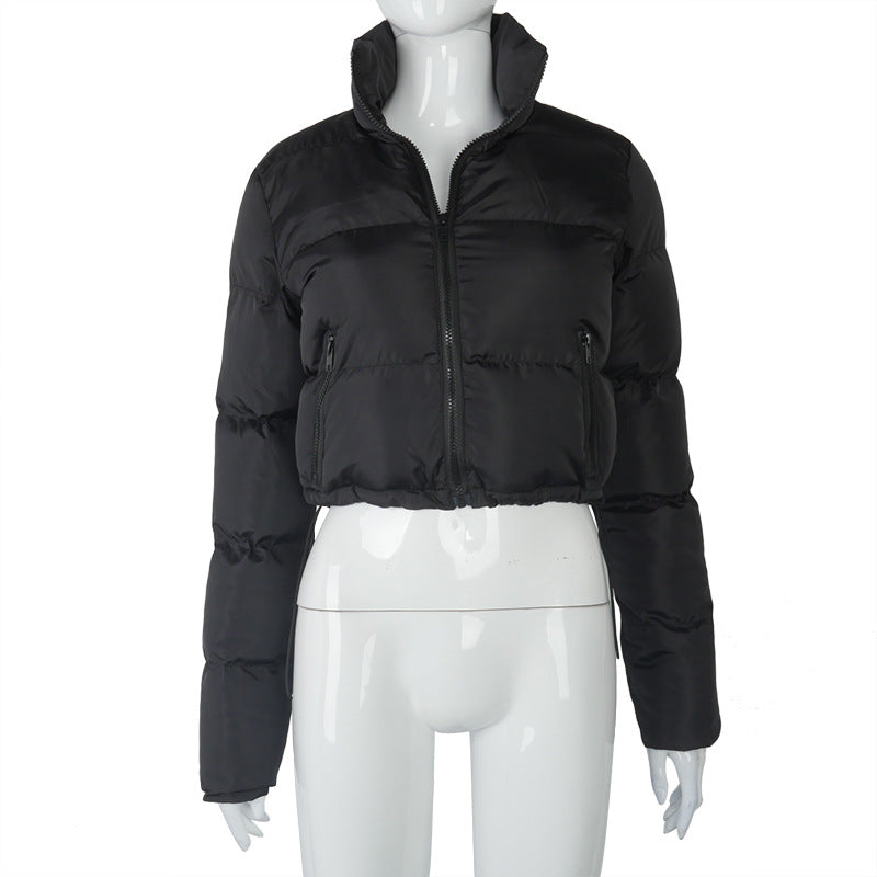 Fashion Warm Standing Collar Long Sleeve Short Down Jacket Wholesale Coats