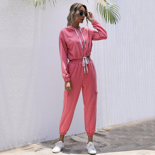 Solid Wholesale Tracksuits Casual Two Piece Outfits Sport Wearing