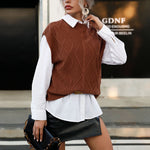 Fashion Short Sleeve Solid Color Sweater Vest Wholesale Womens Tops