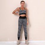 Zebra Stripe Seamless Yoga Suits Womens Workout Suits Wholesale Activewear