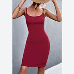 Sleeveless Slim Fit Solid Color Wholesale Cami Dress