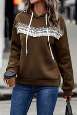 Casual Long Sleeve Hoodie Lace Sweatshirt Wholesale Womens Tops