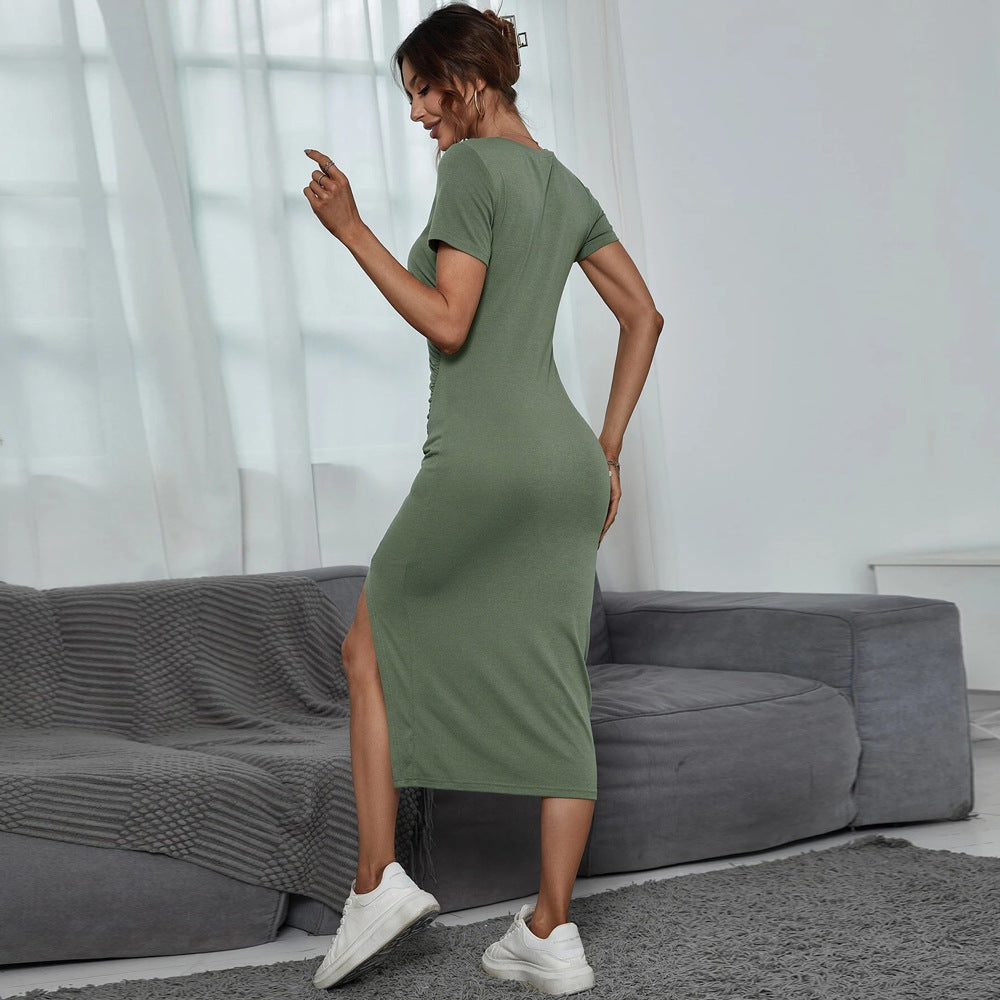 Solid Color T Shirt Dress Wholesale Casual Dresses