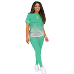 Gradient Color Womens Short Sleeve T Shirts & Pants Tracksuits Casual Wholeslae Womens 2 Piece Sets