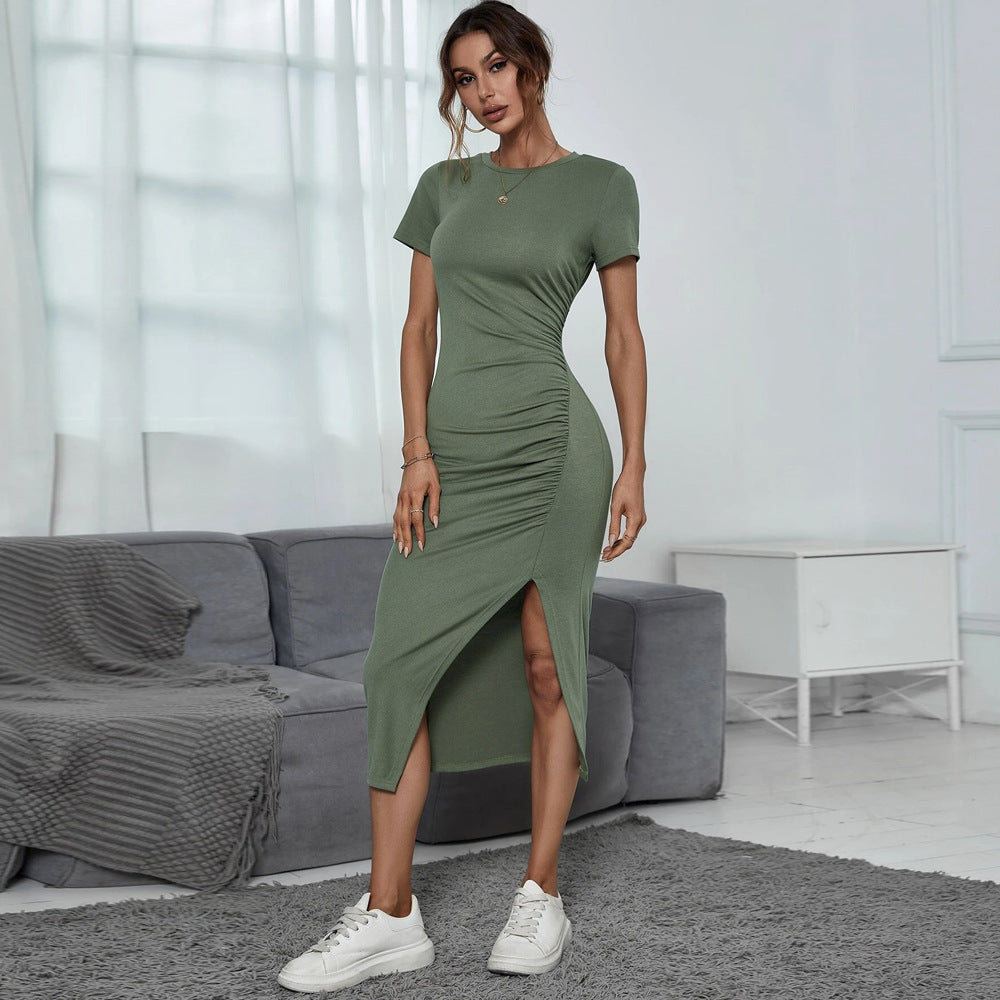 Solid Color T Shirt Dress Wholesale Casual Dresses