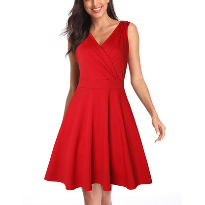 Slim V-Neck Solid Wholesale Midi Dresses For Valentine'S Day