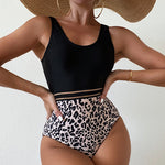 Leopard Print Womens Tankini One Piece Swimsuits Fashion Swimwear Wholesale Vendors