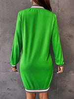 Fashion Single-Breasted Slim Baseball Dress Wholesale Dresses