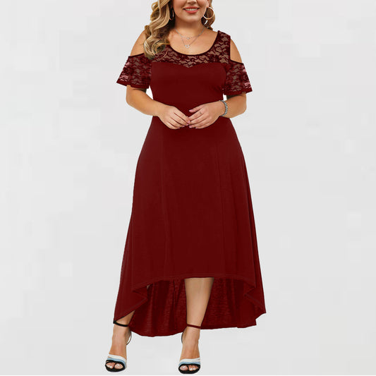 Off Shoulder Women Curvy Maxi Dresses Wholesale Plus Size Clothing