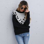 Leopard Print Long Sleeve Women'S Knitwear Wholesale Sweater Vendors