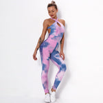 Tie-Dye Print Yoga Women Jumpsuits Wholesale Workout Clothes