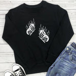 Flame Butterfly Round Neck Wholesale Women Sweatshirt