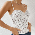 Sexy Hollow Lace Flower Steel Ring Breasted Vest Wholesale Lingerie