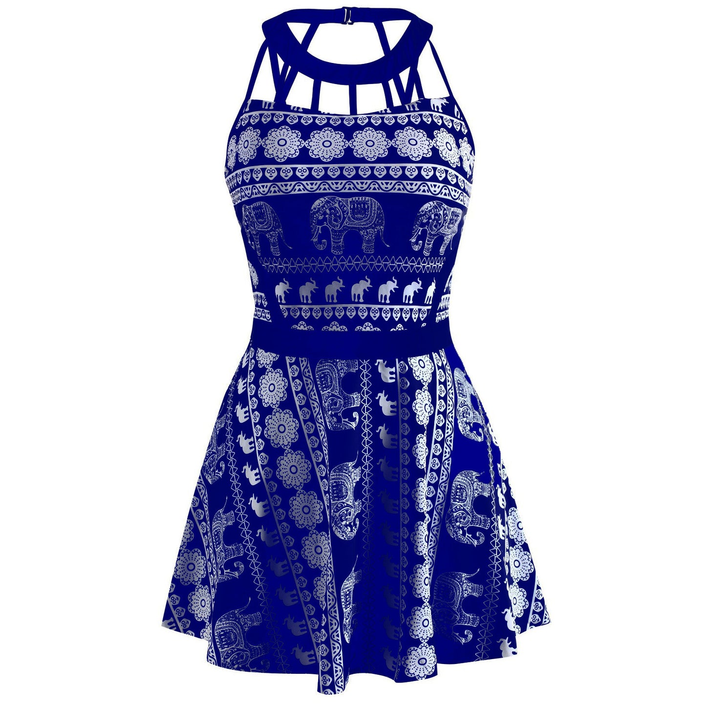 Swimwear Dress Halterneck Elephant Ethnic Style Print Womens One-Piece Swimsuits Vendors Wholesale