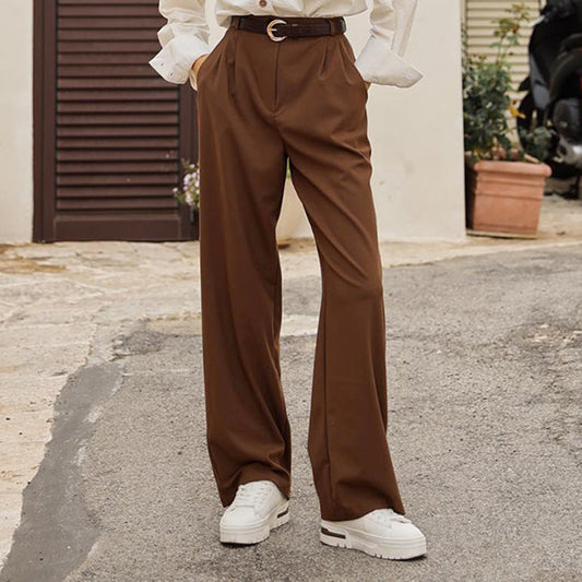 Retro Casual High Waist Straight Leg Trousers Wholesale Women Pants