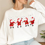 Casual Print Loose Long Sleeve Round Neck Christmas Wholesale Sweatshirt