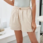 Casual Faux Linen Wide Leg Shorts High Waist Wholesale Clothing For Women